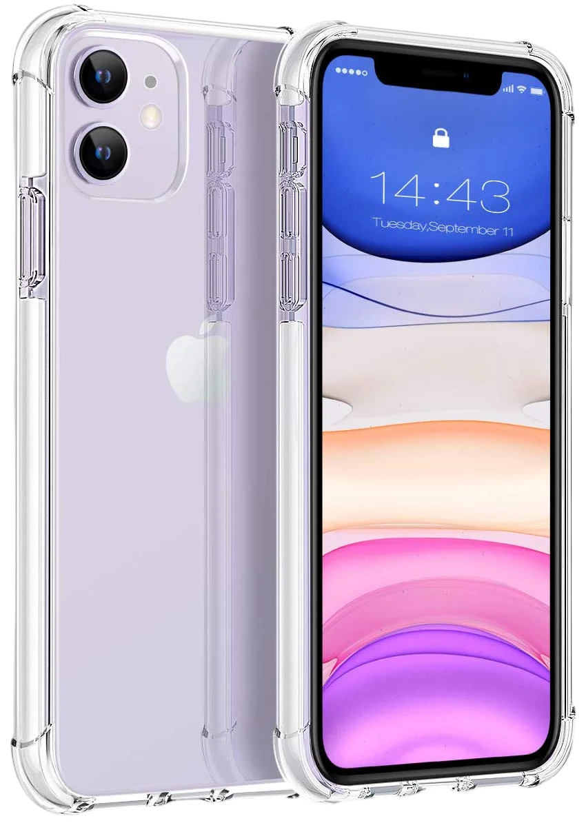 iPhone 11 Case 2019, Shockproof Clear Case with Soft TPU Bumper Cover Case for iPhone 11 6.1 inch