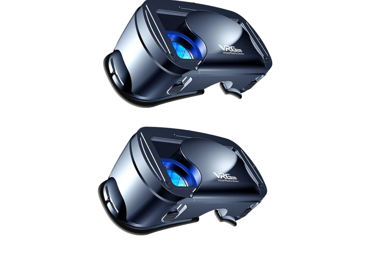 Virtual Reality VR Goggles Movies/Video/Games - 3D VR Glasses, 3D Helmet Virtual Reality Suitable for 5-7Inch iOS/Android Mobile Phone Send A Small Gift(2PCS)